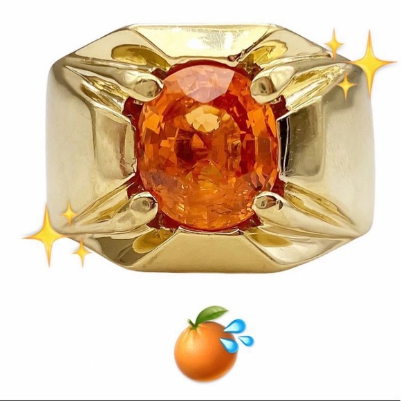 18k Mandarin Garnet Ring - Picture 1 of 3